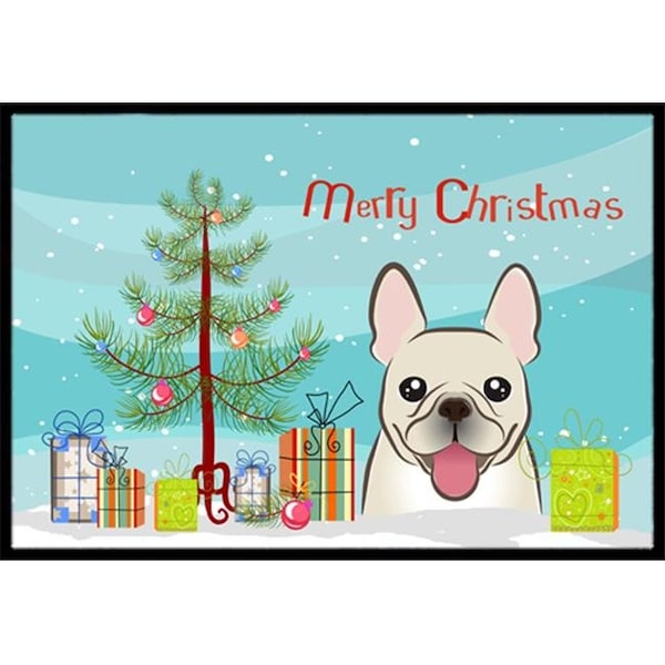 Carolines Treasures Carolines Treasures BB1610JMAT Christmas Tree & French Bulldog Indoor or Outdoor Mat; 24 x 36 BB1610JMAT - main